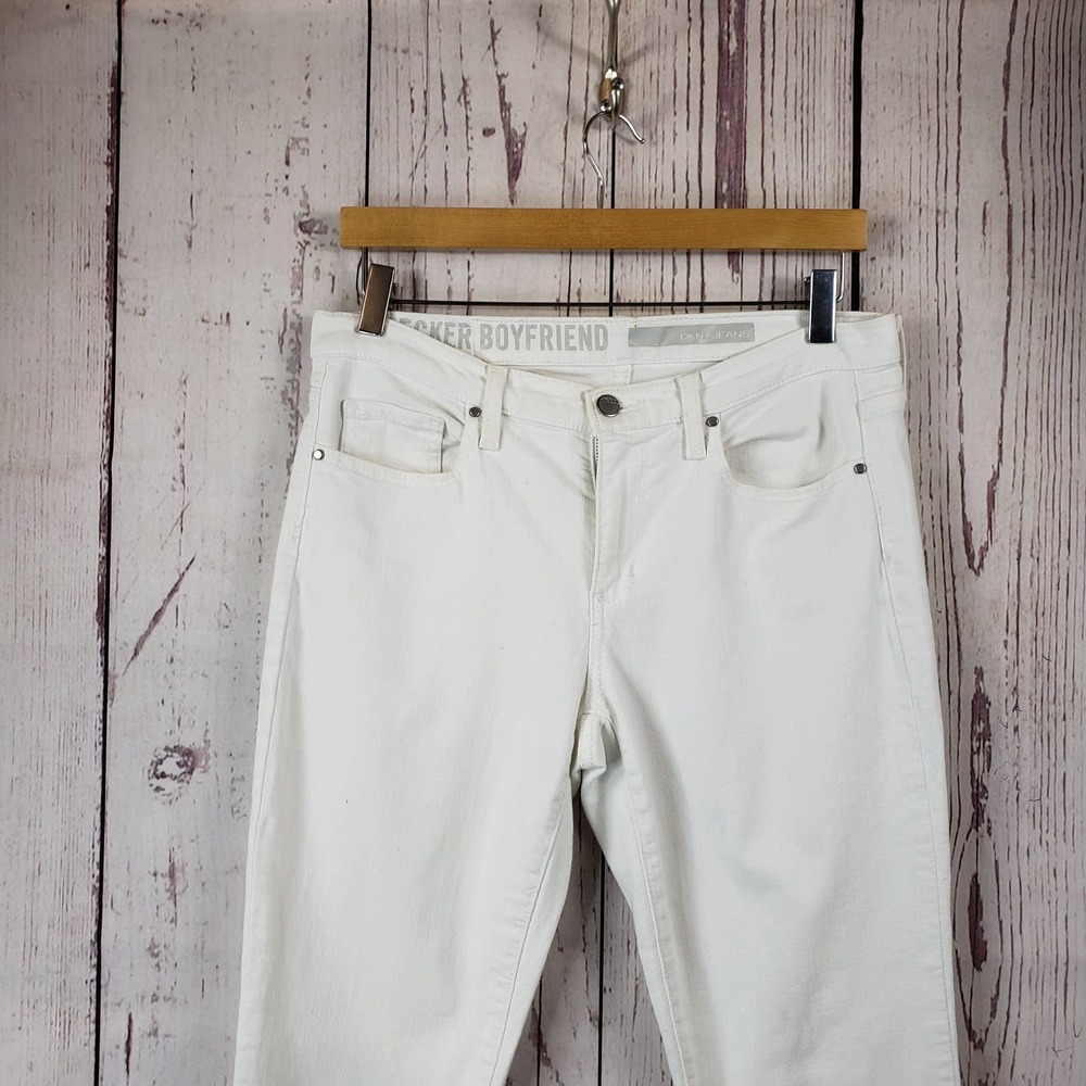 DKNY Jeans Bleecker Boyfriend Womens Size 6 Stretch Denim White